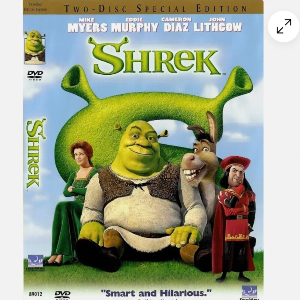 Set of 2 DVD Movies - Shrek 1 & Shrek 2